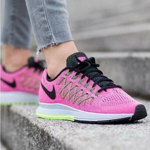 Nike Zoom Pegasus 32 Pink Black Running Shoes breathable mesh size9USW.   ordrA5